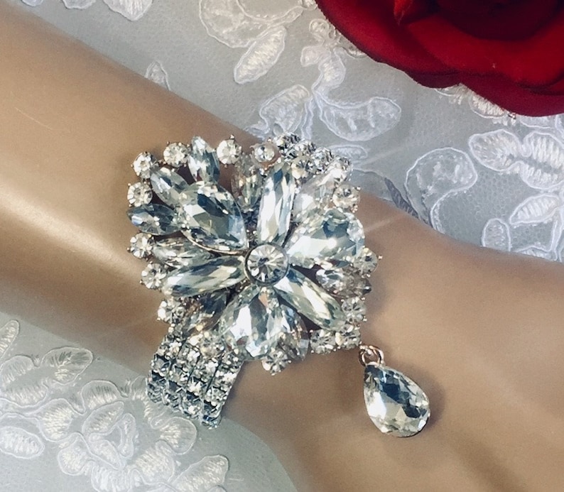 Corsage Creations Wide Pearl Corsage Bracelet Rose Gold Weddings Prom