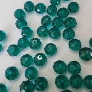 CLOSEOUT 50% OFF - 20 Emerald Green Crystal Beads - 8 mm, Fully Drilled