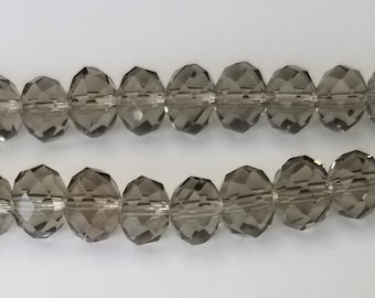 CLOSEOUT 50% OFF -20 Smokey Quartz Crystal Beads - 8 mm Smokey Quartz Crystal Beads, Fully Drilled