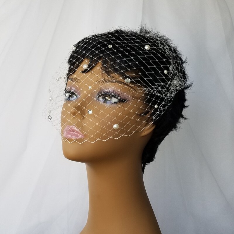 Birdcage veil Pearl