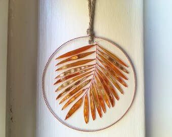 Atrapasol de hojas otoñales: vitrales pintados a mano, decoración otoñal