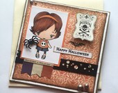 Halloween Card. Happy Halloween. Halloween Greeting Card. Not So Creepy Halloween Card with Colorful Witch