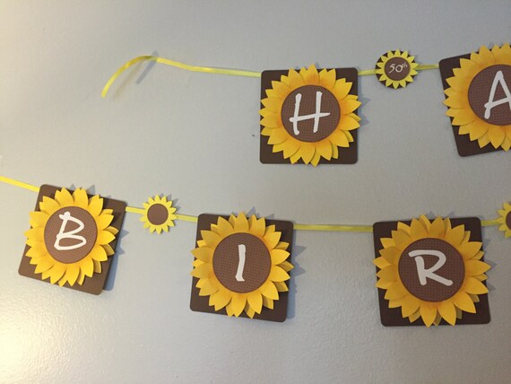 Sunflower Party Banner. Birthday Decorations. Sunflower ...