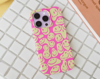 Trippy iPhone Case Melting Smiley Face | iPhone 14, iPhone 13, iPhone 11, iPhone 12 | Trendy Y2k Indie Aesthetic Smiley Phone Case