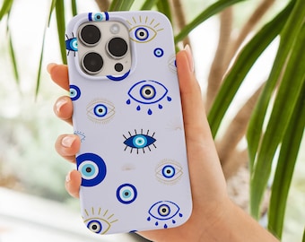 Evil Eye iPhone 14 Case, iPhone 13, iPhone 12, iPhone 11 | Nazar Hamsa Envy Eye Trendy Spiritual Aesthetic Tough Phone Cases