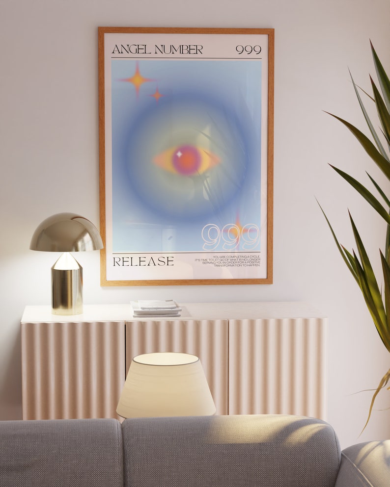 Angel Numbers Aura Poster 999 | Printable Wall Art | DIGITAL DOWNLOAD ...