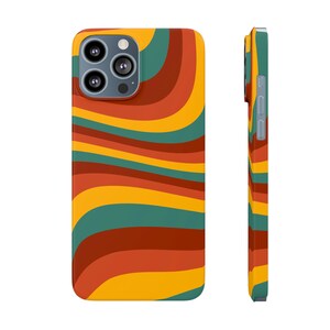 Retro Wavy Phone Case | 70s Colorful Inspired Trendy iPhone Case | iPhone 14 Case, iPhone 13 12 11 Pro Max | Hippy Boho Vintage Phone Cases image 7