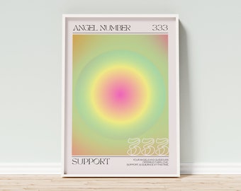 Angel Numbers Aura Poster 333 | Printable Wall Art | DIGITAL DOWNLOAD | Manifestation Intuition Affirmations Spiritual Wall Decor
