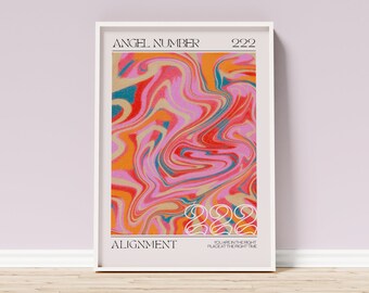 Angel Numbers Aura Poster 222 | Printable Wall Art | DIGITAL DOWNLOAD | Manifestation Intuition Affirmations Spiritual Wall Decor