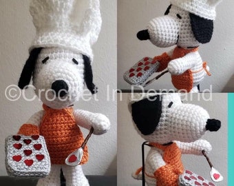 Peanuts Chef Snoopy Inspired Crochet Doll/Figure/Plush