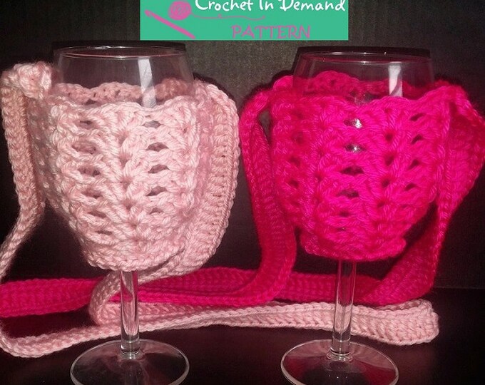PATTERN Crochet Wine Glass Holders With Lanyard Etsy