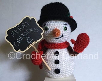 Sammy the Snowman Crochet Plush