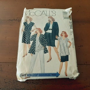 1980 vintage McCALL&#39;S 3784  Top, tunic, skirt,dress,pants sewing pattern, Vintage  Plus size Sewing Pattern Uncut Size XXL,22,24  (bust 47&quot;)
