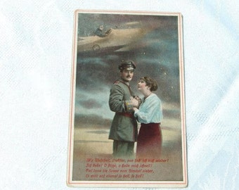 1914 -1918 german military Postcard, Military Correspondence, first world war postcard,mustach soldier