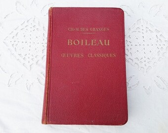 1930 BOILEAU antique french book, classic literary works  , antique french literature book, Antique french  book ,