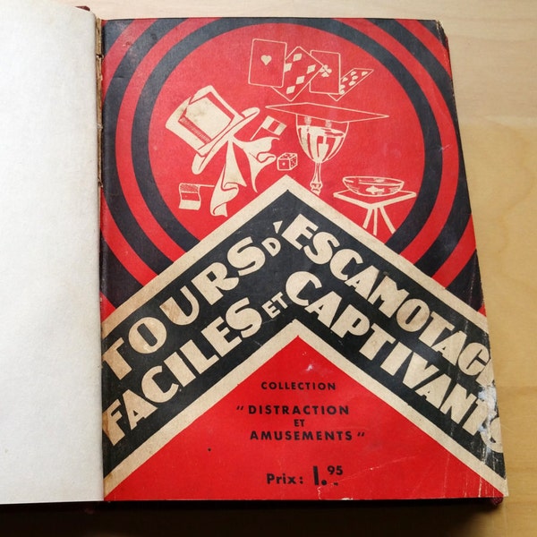 1930   french vintage magic tricks book  ,red book