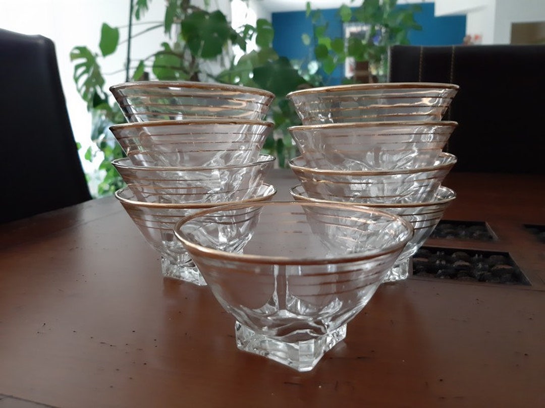 French Vintage Clear Glass Bowls Set of 4 or Set of - Israel
