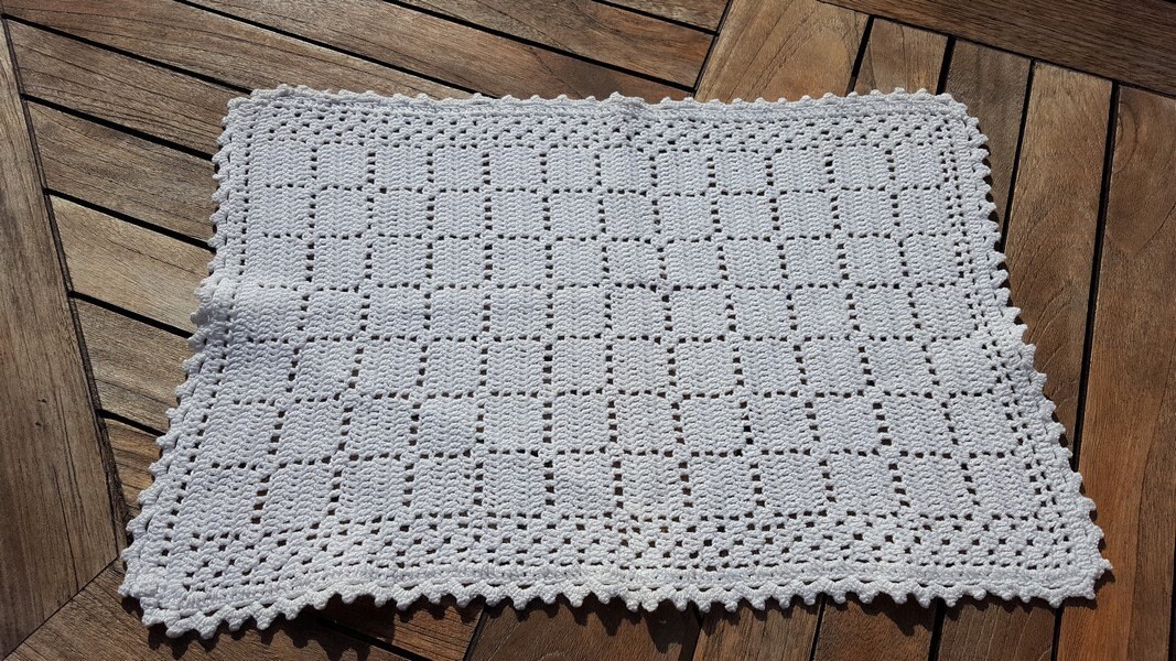 Français Centre de Table Au Crochet Blanc Vintage ou Napperon Fait Crochet,