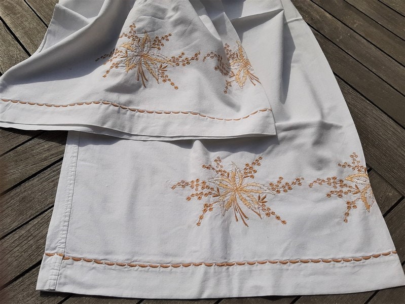 Vintage Français Étui à Étayer Blanc, Éteousse de Renforcement, Couverture Renfort, Décor Floral Dor