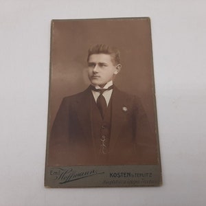Antique portrait of a young man, original photograph ,cabinet portrait
