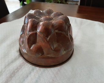 French Vintage copper mold,  fluted cake tin, Ice mold , Cake Mold