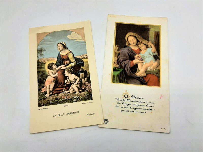 Antique Français Cartes Saintes Catholiques - Vierges de Sainte Marie, Souvenir Catholique, Religieu
