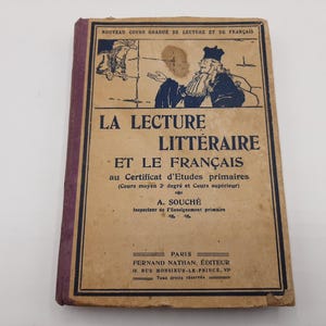 1930 Antique french school book, reading book  for primary school,illustrated school book, Fernand Nathan