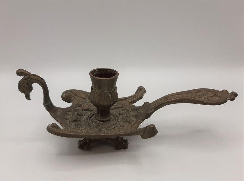 Porte-Candel de Cygne Français Antique, Porte-Candel en Bronze, Bâton Candel Chambre, Rat Cave 2 Dis