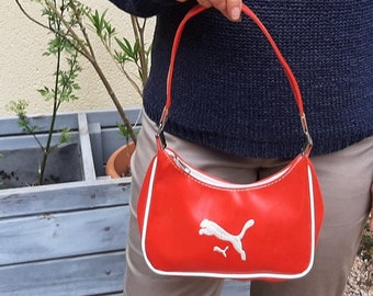 puma red handbag