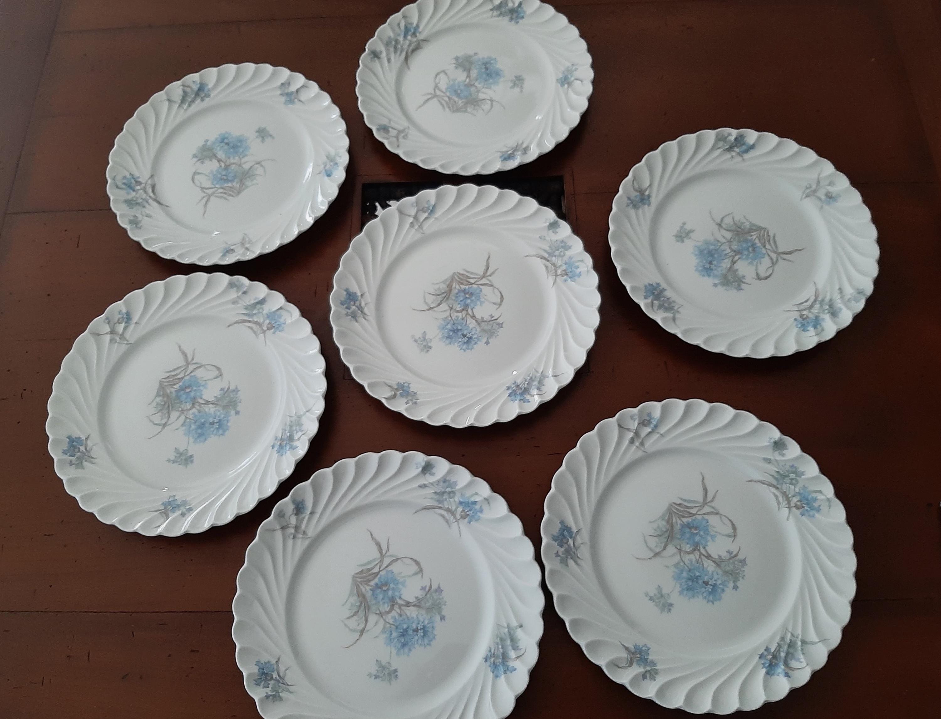 Haviland Limoges Porcelain Dessert Plates, Set of 7, French