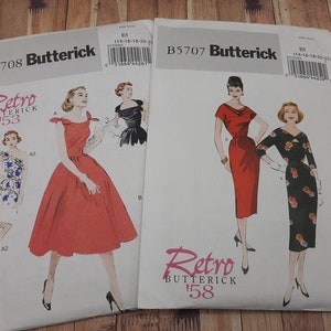 Butterick B5707 B5708 Night Dress pattern, Vintage Retro 1950s style sewing pattern, plus size  Sewing Pattern UNCUT Size 14,16, 18, 20