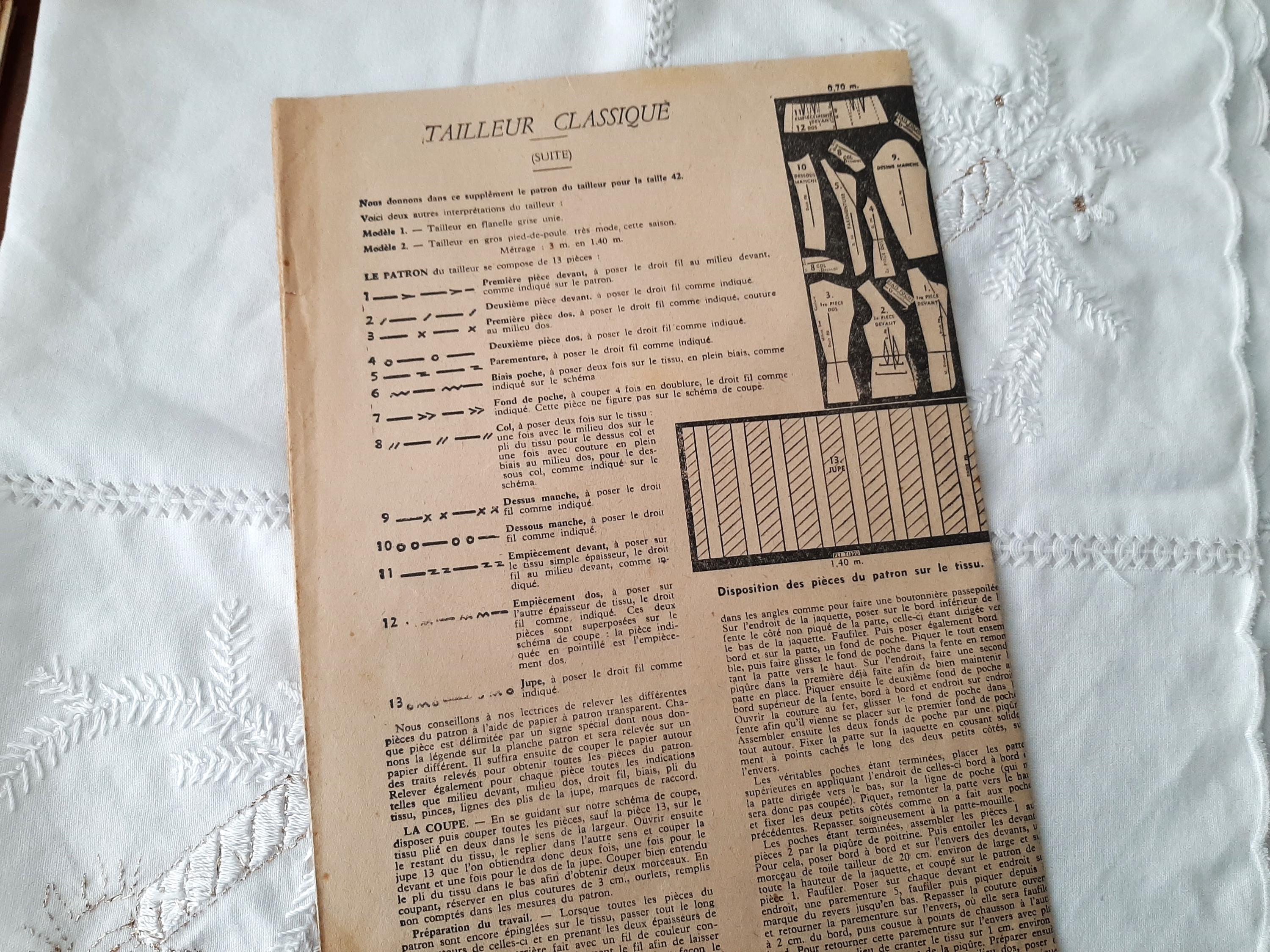 Patron De Couture Tailleur Jupe + Veste Années 60 - Taille 44 Femmes - Femmes D'Aujourd'hui N°879 (1962)