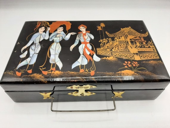 Black oriental jewelry box deals