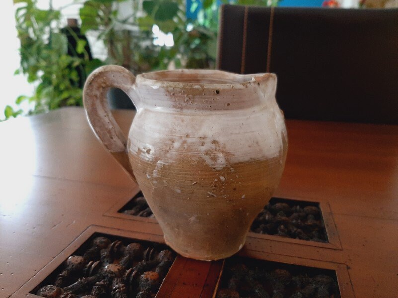 Pichet ou Pichet en Terre Cuite Vintage Italien, Poterie Italienne, Grès Émaillé, Décor Rustique