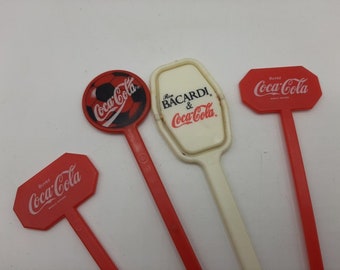 Vintage Coca Cola Swizzle Sticks , Cocktail  sticks , Coca Cola collectible