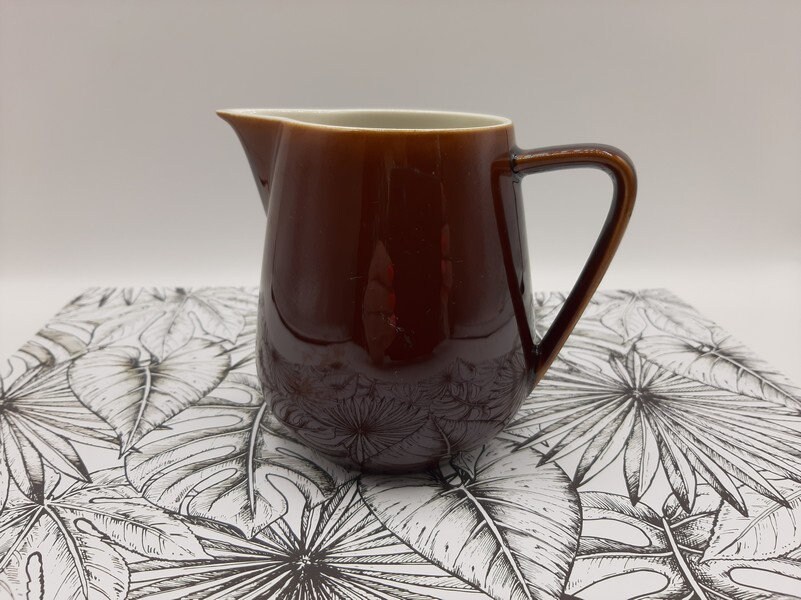 Crème ou Pot à Lait Villeroy&boch, Crème en Céramique Émaillée Marron, Vintage