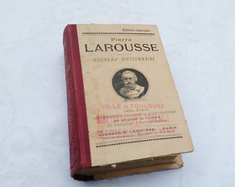 1910 Antique French Larousse dictionary, french vintage dictionary, french Larousse book