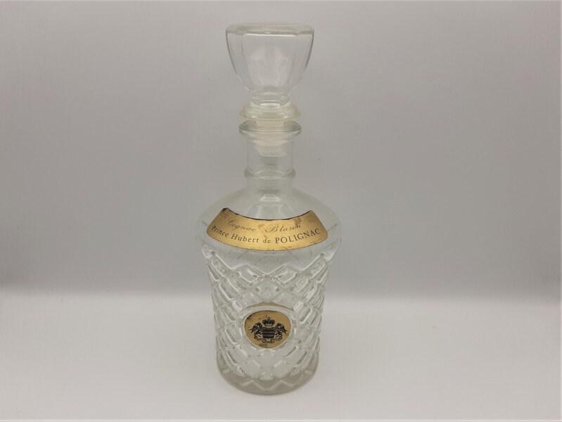 Français Bouteille de Cognac en Verre Vintage Prince Polignac, Carafe Vintage, Verre, Barware Vintag