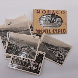 Monaco Monte-Carlo Fotografien-15er-Set, Monaco-Album, Souvenir Französische Riviera, Französische antike Fotografien