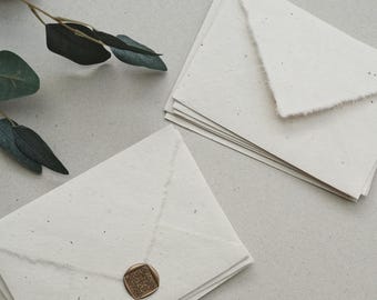 A7 5x7 Tea Leaf Natural Deckled Edge Handmade Wedding Envelopes ( 5 1/4 × 7 1/4 inches, 13.5 × 19 cm)