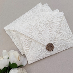 A7 Daisy Lace Embossed Decorative Handmade Wedding Envelopes