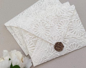 A7 Daisy Lace Embossed Decorative Handmade Wedding Envelopes