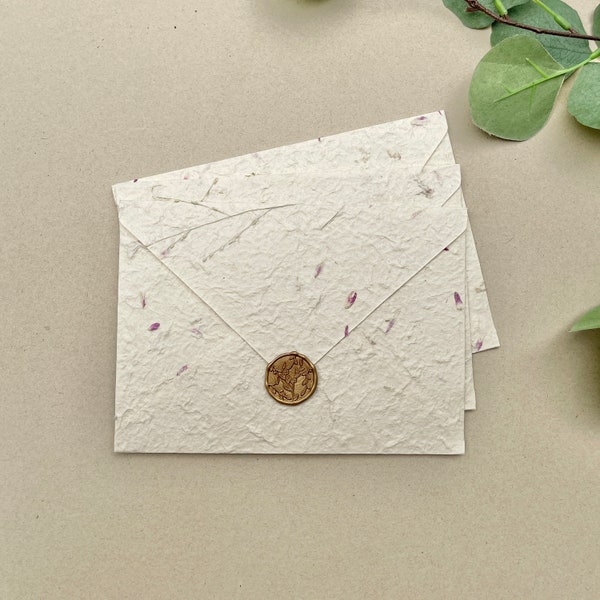 C6, A7 pétales, herbe naturelle pressée, Enveloppes décoratives recyclées en papier de mûrier