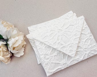 50 C6 Wild Rose Embossed Decorative Handmade Wedding Envelopes | Save the Date | Bridesmaid Proposal Envelopes - Fit 4x6 cards