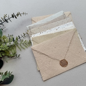 A7 Beige, Earth Tone, Beige Natural Deckle Edge Paper, Recycle Paper Envelopes