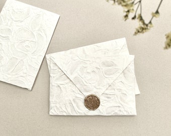 A7 Rose Embossed Decorative Mulberry Paper Envelopes