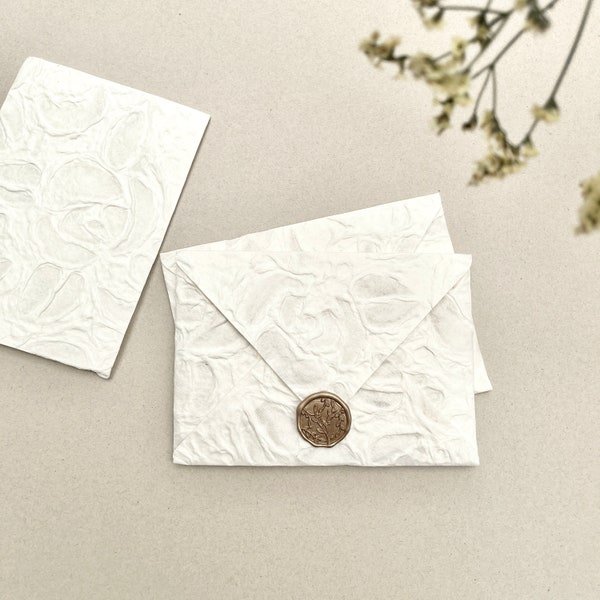 A7 Rose Embossed Decorative Mulberry Paper Envelopes