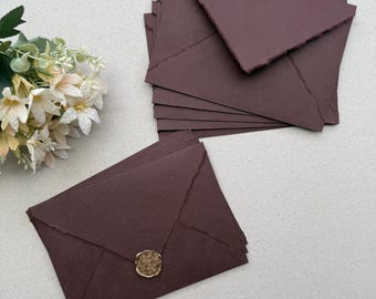 50 A7 Dark Brown Deckled Edge | Bridesmaid Proposal | Special Event | Wedding Envelopes