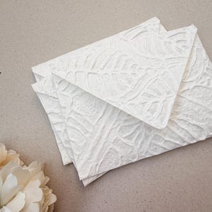 A7 Leaf Embossed Decorative Handmade Wedding Envelopes