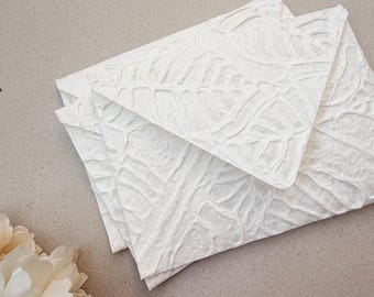 A7 Leaf Embossed Decorative Handmade Wedding Envelopes